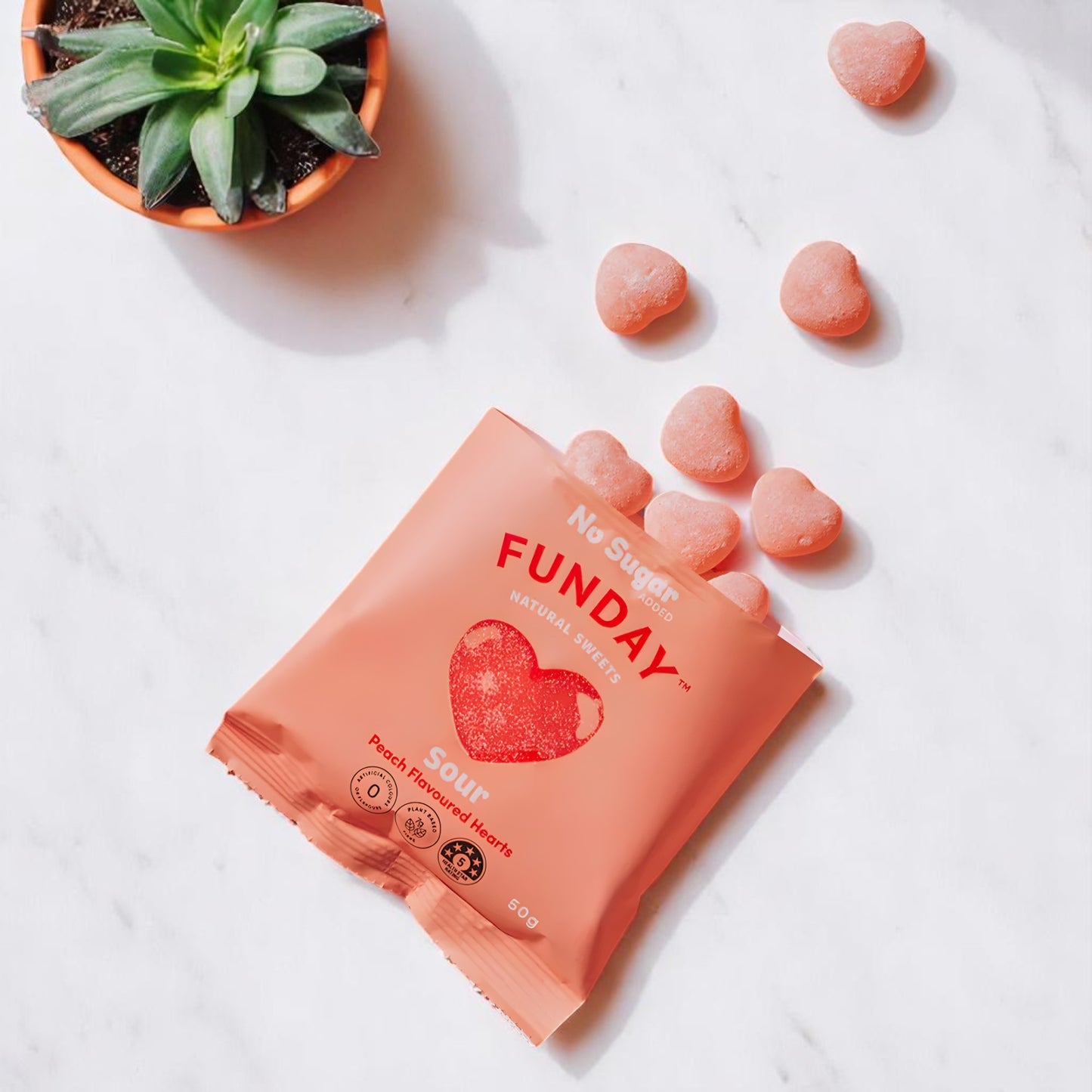 Sour Peach Heart Gummies