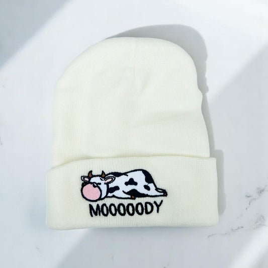 Cow Embroidered Beanie