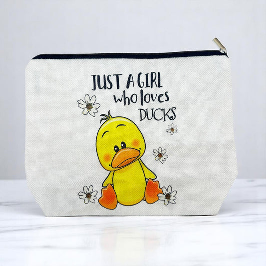 "Just a girl who loves ducks" Travel Pouch