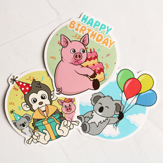 Birthday Stickers - 3 pack