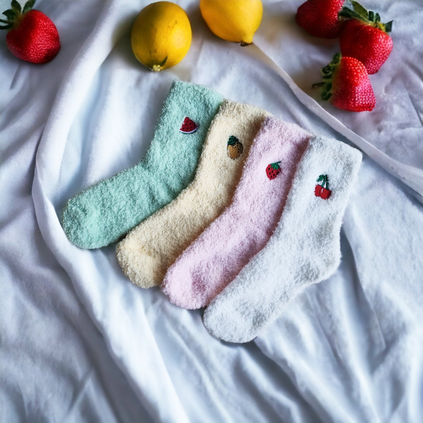 Fuzzy Fruit Socks