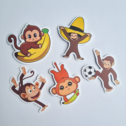 Monkey Stickers - 5 Pack (Picked at random)