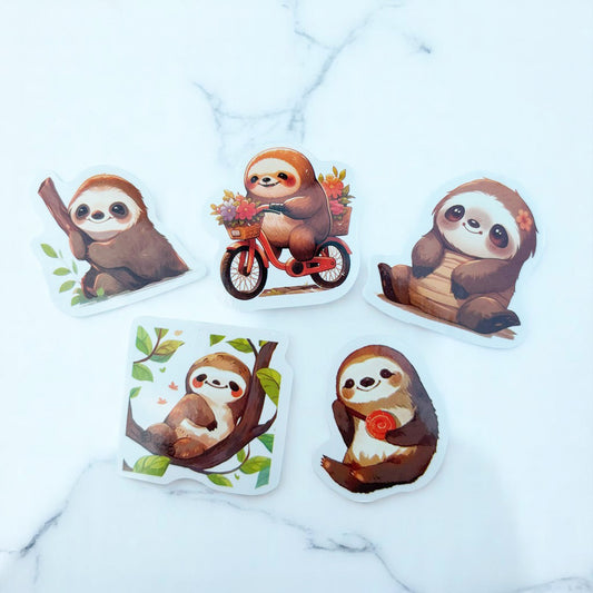 Sloth Stickers - 5 Pack (Picked at random)